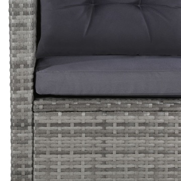 Set mobilier de grădină cu perne, 6 piese, gri, poliratan - Img 5