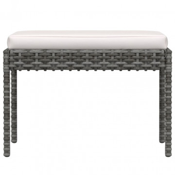 Set mobilier de grădină cu perne, 6 piese, gri, poliratan - Img 7