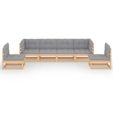 Set mobilier de grădină cu perne, 6 piese, lemn masiv de pin - Img 3