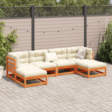 Set mobilier de grădină cu perne, 6 piese, lemn masiv de pin - Img 3