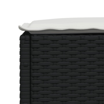 Set mobilier de grădină cu perne, 6 piese, negru, poliratan - Img 6