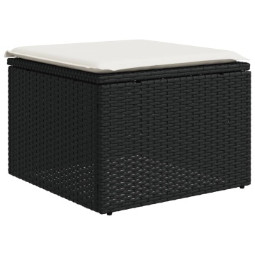 Set mobilier de grădină cu perne, 6 piese, negru, poliratan - Img 8