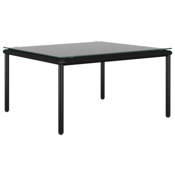 Set mobilier de grădină cu perne, 6 piese, negru, PVC - Img 4
