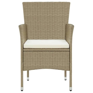 Set mobilier de grădină cu perne, 7 piese, bej, poliratan - Img 8