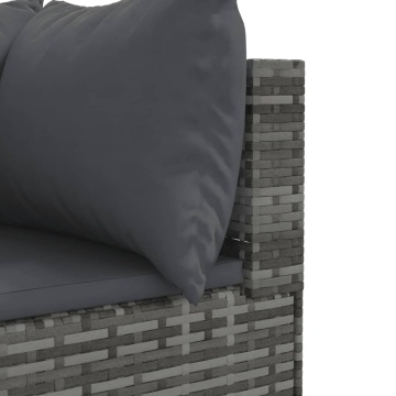 Set mobilier de grădină cu perne, 7 piese, gri, poliratan - Img 5