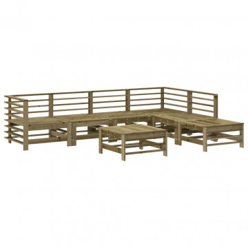 Set mobilier de grădină cu perne, 7 piese, lemn de pin tratat - Img 3