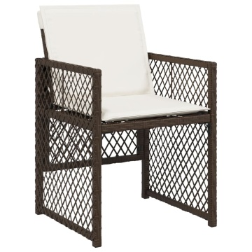 Set mobilier de grădină cu perne, 7 piese, maro, poliratan - Img 4