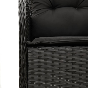 Set mobilier de grădină cu perne, 7 piese, negru, poliratan - Img 8