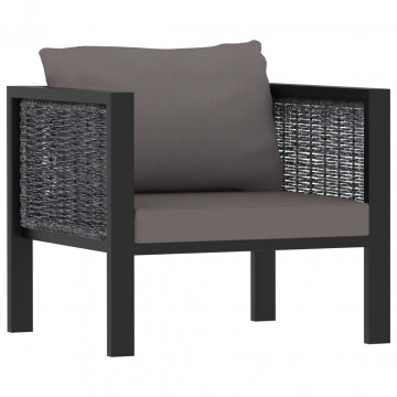 Set mobilier de grădină cu perne, 8 piese, antracit, poliratan - Img 5