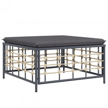 Set mobilier de grădină cu perne, 8 piese, antracit, poliratan - Img 7