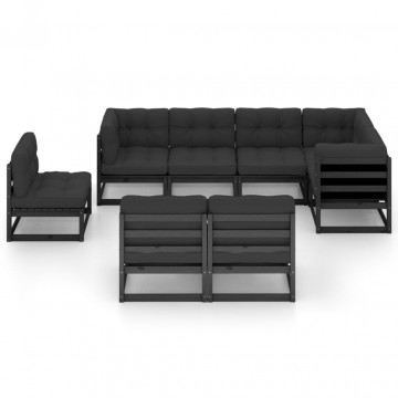 Set mobilier de grădină cu perne, 8 piese, lemn masiv de pin - Img 3