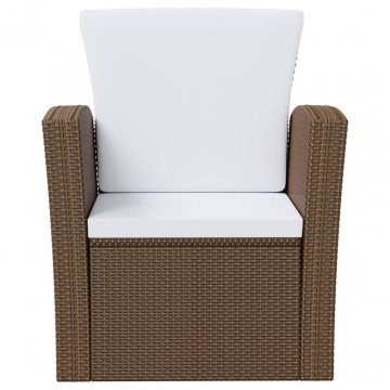 Set mobilier de grădină cu perne, 8 piese, maro, poliratan - Img 4