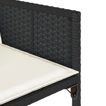 Set mobilier de grădină cu perne, 9 piese, negru, poliratan - Img 6