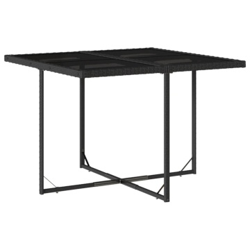 Set mobilier de grădină cu perne, 9 piese, negru, poliratan - Img 4