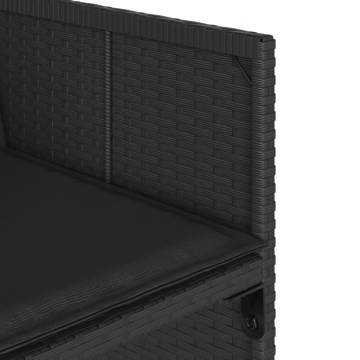 Set mobilier de grădină cu perne, 9 piese, negru, poliratan - Img 7