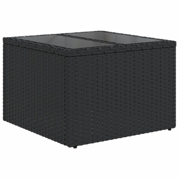 Set mobilier de grădină cu perne, 9 piese, negru, poliratan - Img 6