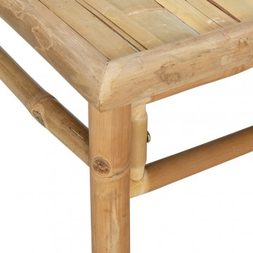 Set mobilier de grădină cu perne gri taupe, 3 piese, bambus - Img 7