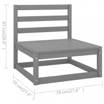 Set mobilier de grădină din 7 piese, lemn masiv de pin - Img 5