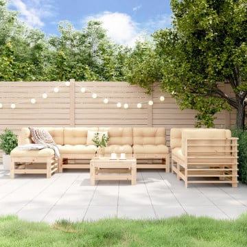 Set mobilier de grădină din 8 piese, lemn masiv de pin - Img 1