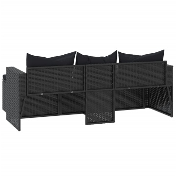 Set mobilier de grădină, negru, poliratan - Img 6