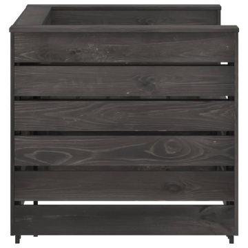 Set mobilier de grădină paleți, 2 piese, gri, lemn pin tratat - Img 8