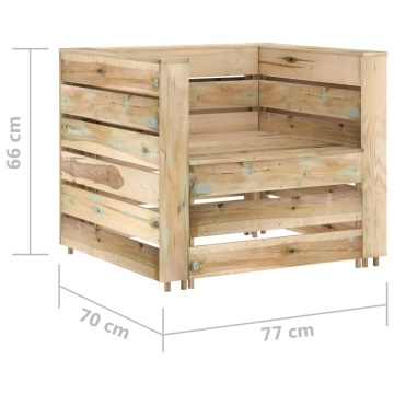 Set mobilier de grădină paleți, 2 piese, lemn pin tratat - Img 6