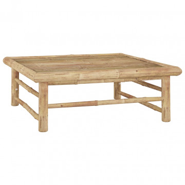 Set mobilier de grădină, perne gri închis, 3 piese, bambus - Img 5