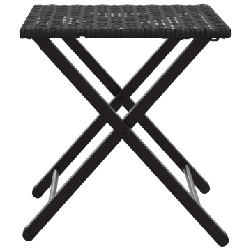 Set mobilier de grădină, pliabil, 5 piese, negru, poliratan - Img 6