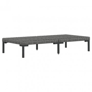 Set mobilier grădină,3 piese,gri închis,poliratan semi-rotund - Img 8