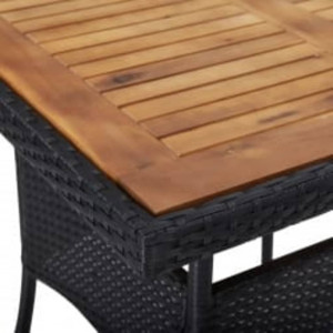Set mobilier grădină, 5 piese, negru, poliratan și lemn acacia - Img 4