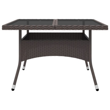 Set mobilier grădină, 9 piese, maro, poliratan și sticlă - Img 4