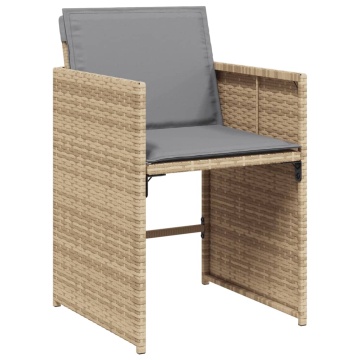 Set mobilier grădină cu perne, 11 piese bej combinat poliratan - Img 4