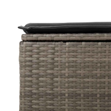 Set mobilier grădină cu perne 2 piese gri poliratan/lemn acacia - Img 7