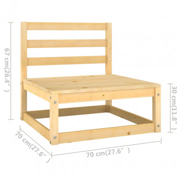 Set mobilier grădină cu perne, 2 piese, lemn masiv de pin - Img 4