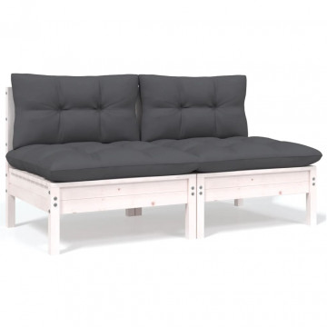 Set mobilier grădină cu perne, 4 piese, lemn masiv de pin - Img 4