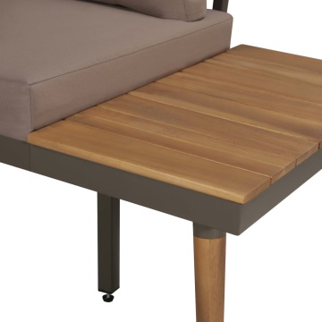 Set mobilier grădină cu perne, 4 piese, maro, lemn acacia - Img 3