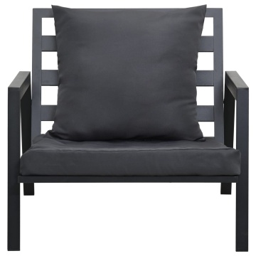 Set mobilier grădină cu perne 5 piese gri închis aluminiu - Img 11
