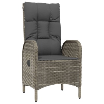 Set mobilier grădină cu perne, 5 piese, negru și gri, poliratan - Img 5