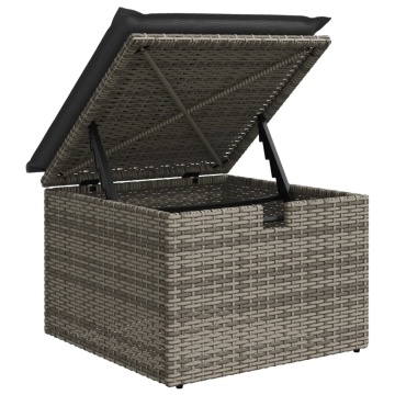 Set mobilier grădină cu perne, 6 piese, gri, poliratan - Img 7