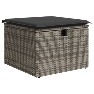 Set mobilier grădină cu perne, 6 piese, gri, poliratan - Img 8