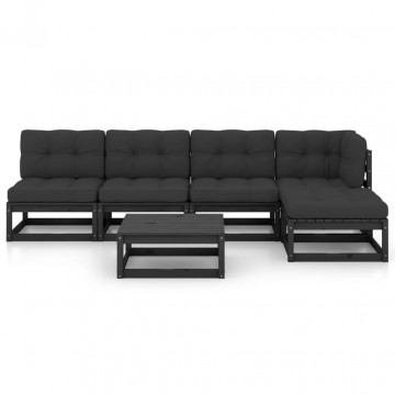 Set mobilier grădină cu perne, 6 piese, lemn masiv pin - Img 3