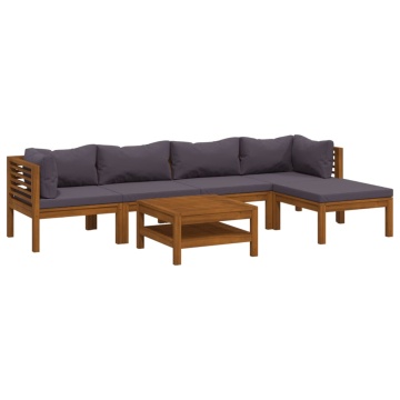 Set mobilier grădină cu perne, 7 piese, lemn masiv de acacia - Img 2