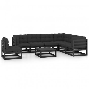 Set mobilier grădină cu perne, 8 piese, lemn masiv de pin - Img 1