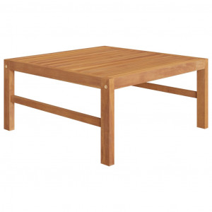 Set mobilier grădină cu perne crem, 3 piese, lemn de tec - Img 5
