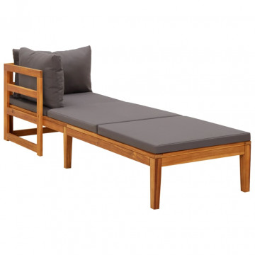 Set mobilier grădină cu perne gri închis, 3 piese, lemn acacia - Img 6