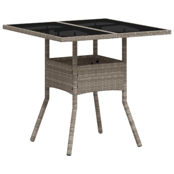 Set mobilier grădină perne 3 piese gri deschis poliratan sticlă - Img 4
