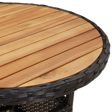 Set mobilier grădină perne 3 piese negru poliratan/lemn acacia - Img 5