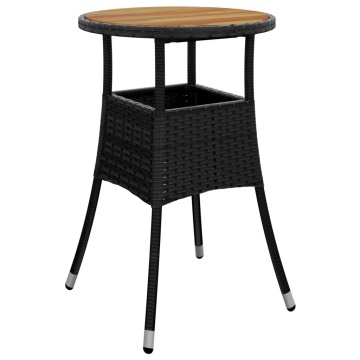 Set mobilier grădină perne 5 piese negru poliratan/lemn acacia - Img 4