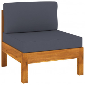 Set mobilier grădină perne gri închis, 7 piese, lemn acacia - Img 3