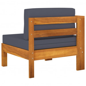 Set mobilier grădină perne gri închis, 7 piese, lemn acacia - Img 7